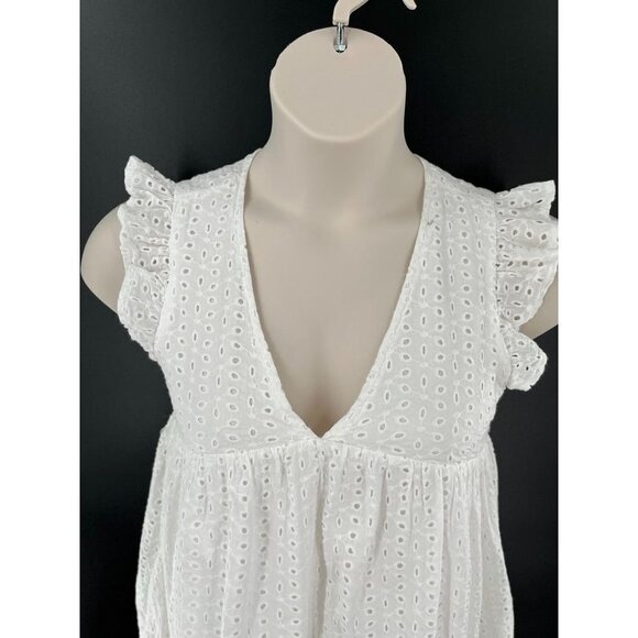 Talulah Eyelet Babydoll Dress White I've Got A Secret  Size S Built in Romper - Picture 3 of 10
